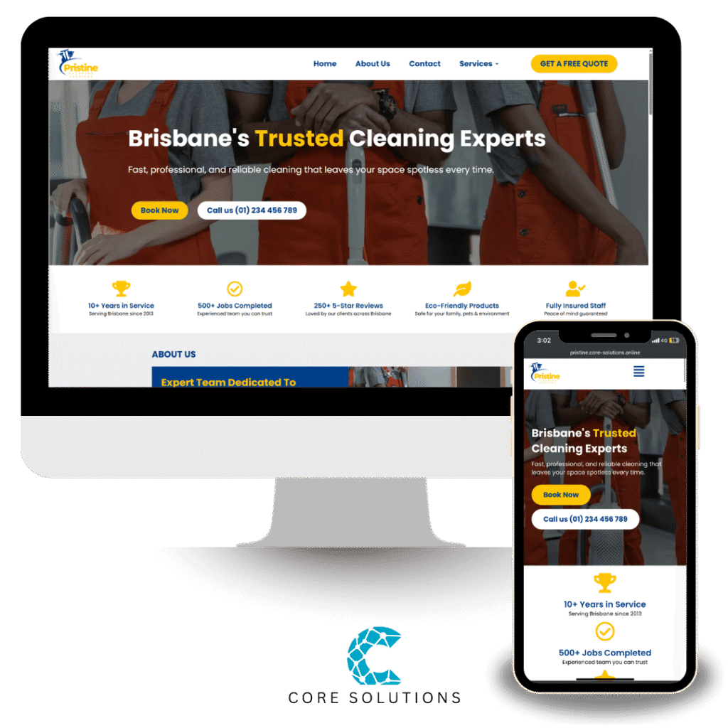 High converting website built for a cleaning service